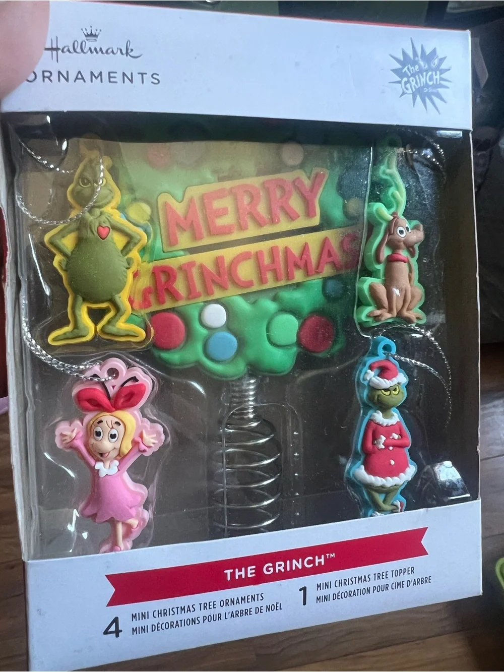 Hallmark Grinch Ornament Set in Green, Red, Pink, Blue and Cream (nwt)